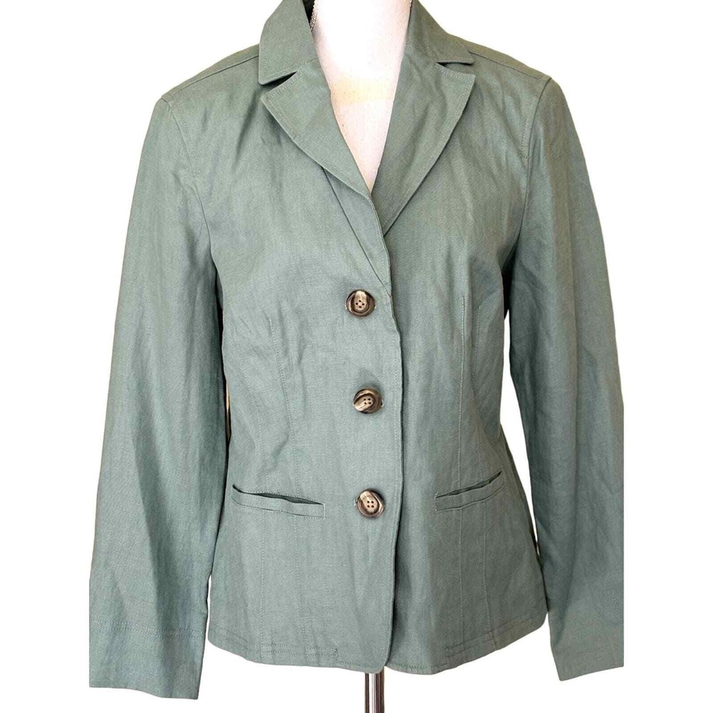 LL Bean Womens 10 Sage Green Clinton Blazer New England Coastal Preppy Heritage